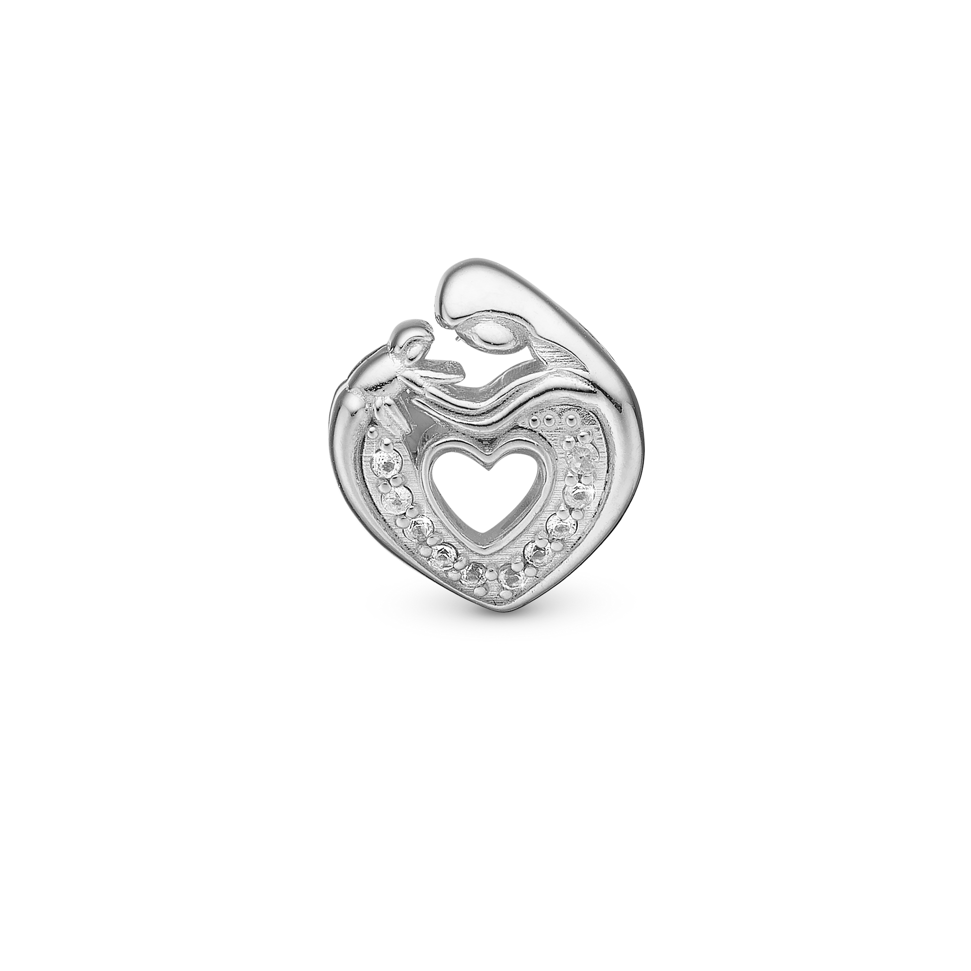 Mother & Child Heart Charms til sølvarmbånd - CHRISTINA