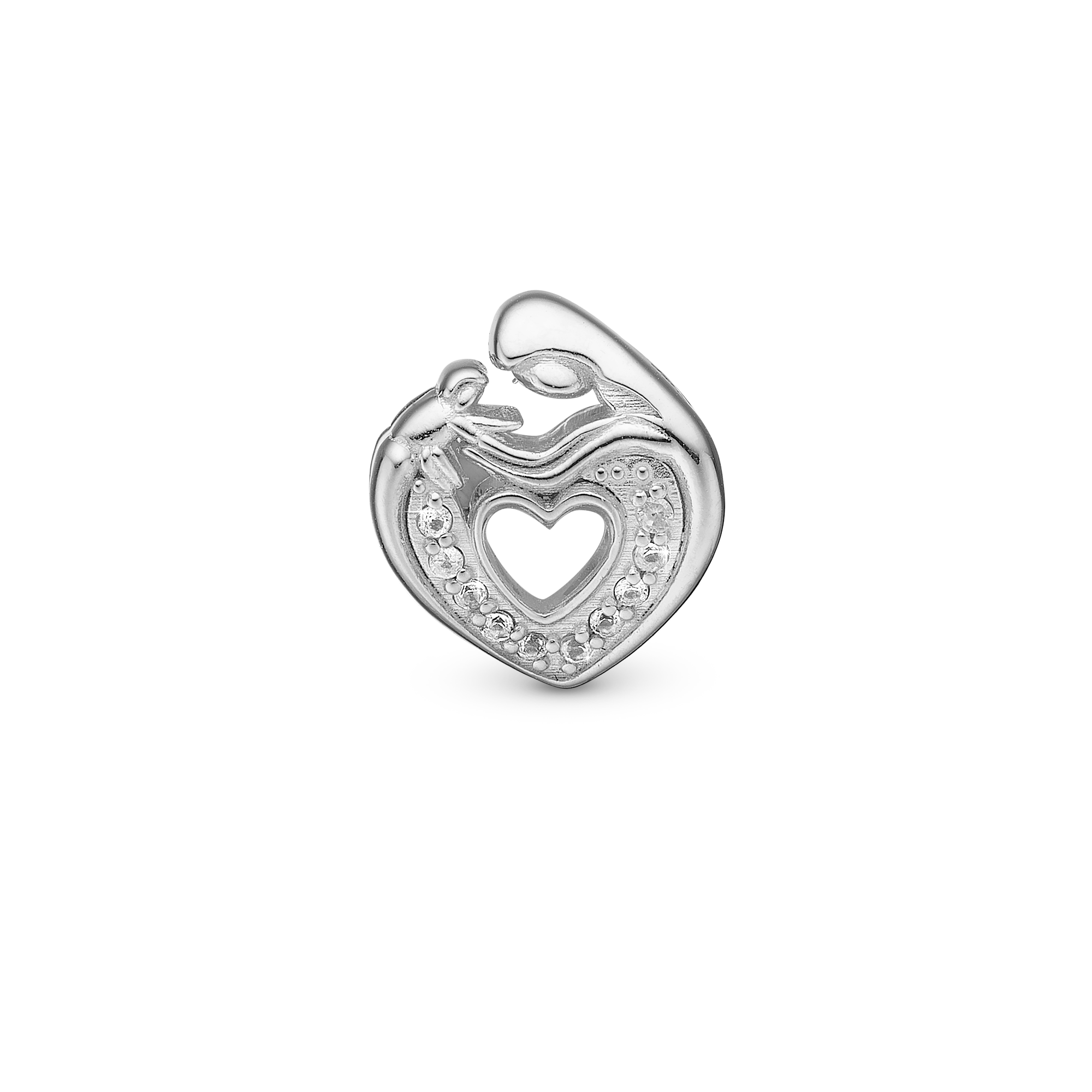 Mother & Child Heart Charms til sølvarmbånd - CHRISTINA