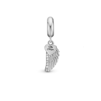 My Angel - Hænger Charm 4 mm Til Armbånd - Blankpoleret Sterling Sølv m. 9 Cubic Zirkonia