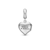 One in a Million - Hænger Charm 4 mm Til Armbånd - Blankpoleret Sterling Sølv m. 19 Cubic Zirkonia
