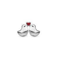 Love Birds - Charm 4 mm Til Armbånd - Blankpoleret Sterling Sølv