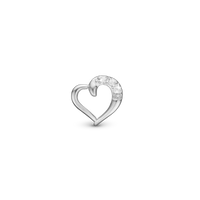 Love Story - Charm 4 mm Til Armbånd - Blankpoleret Sterling Sølv m. 3 Cubic Zirkonia