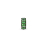Green Baguette - Charm 4 mm Til Armbånd - Sterling Sølv m. 10 Cubic Zirkonia