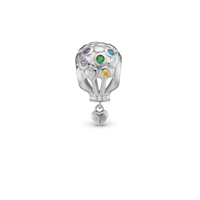 Love is in the Air - Charm 4 mm Til Armbånd - Blankpoleret Sterling Sølv m. 10 Cubic Zirkonia