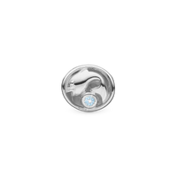 Stjernetegn Fisk - Charm 4 mm Til Armbånd - Blankpoleret Sterling Sølv m. 1 Topas