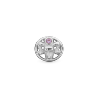 Stjernetegn Vædder - Charm 4 mm Til Armbånd - Blankpoleret Sterling Sølv m. 1 Ametyst