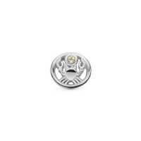 Stjernetegn Krebs - Charm 4 mm Til Armbånd - Blankpoleret Sterling Sølv m. 1 Peridot