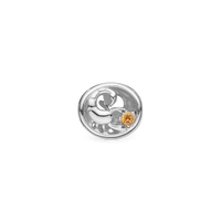 Stjernetegn Skorpion - Charm 4 mm Til Armbånd - Blankpoleret Sterling Sølv m. 1 Citrin