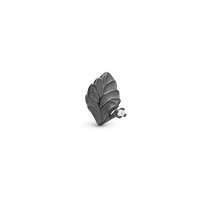 Spring Leaf Charm 6 mm til Classic Læderarmbånd - Mat Rutheniumbelagt m. 1 Cubic Zirkonia