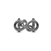 Mother & Child Love Charm 6 mm til Classic Læderarmbånd - Blankpoleret Rutheniumbelagt m. 1 Topas