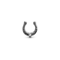 Lucky Charm 6 mm til Classic Læderarmbånd - Blankpoleret Rutheniumbelagt m. 1 Cubic Zirkonia