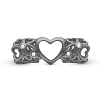 Forever and Ever Charm 6 mm til Classic Læderarmbånd - Blankpoleret Rutheniumbelagt m. 4 Hvide Topas