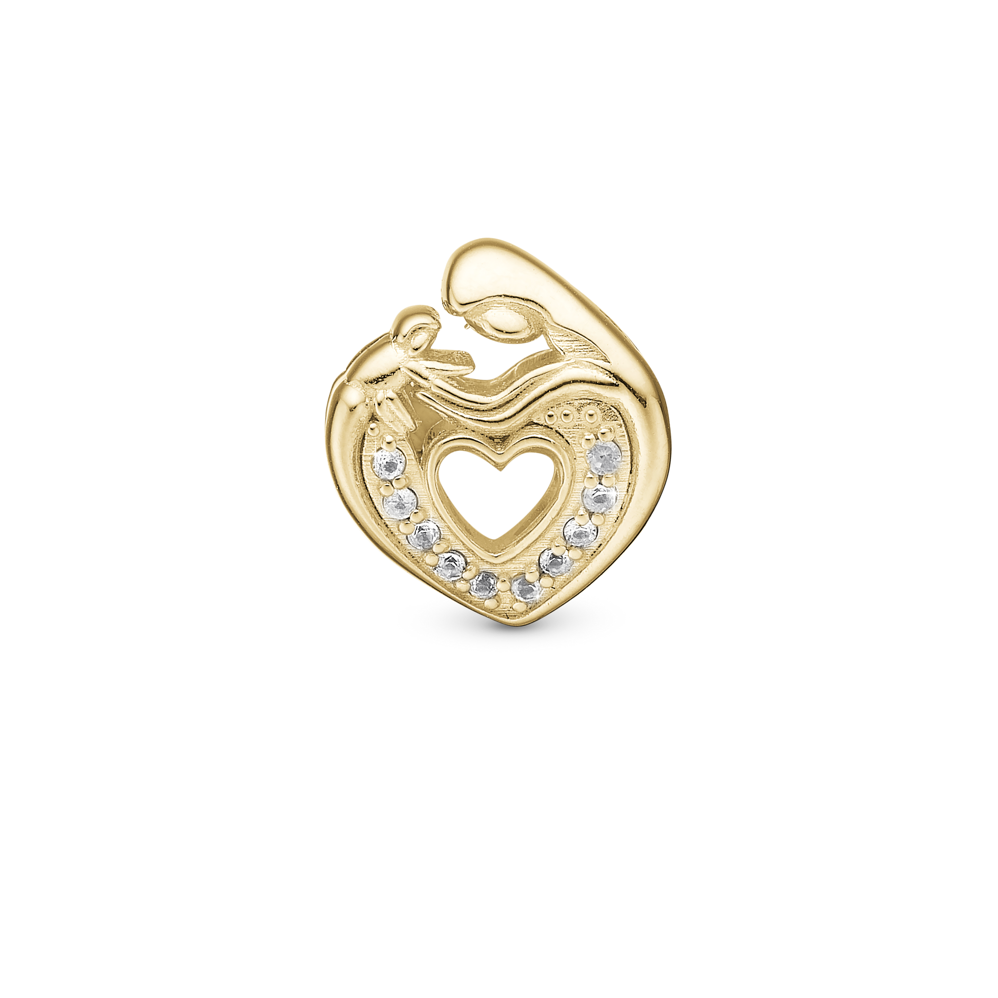 Mother & Child Heart charm forgyldt Charms til læderarmbånd - CHRISTINA