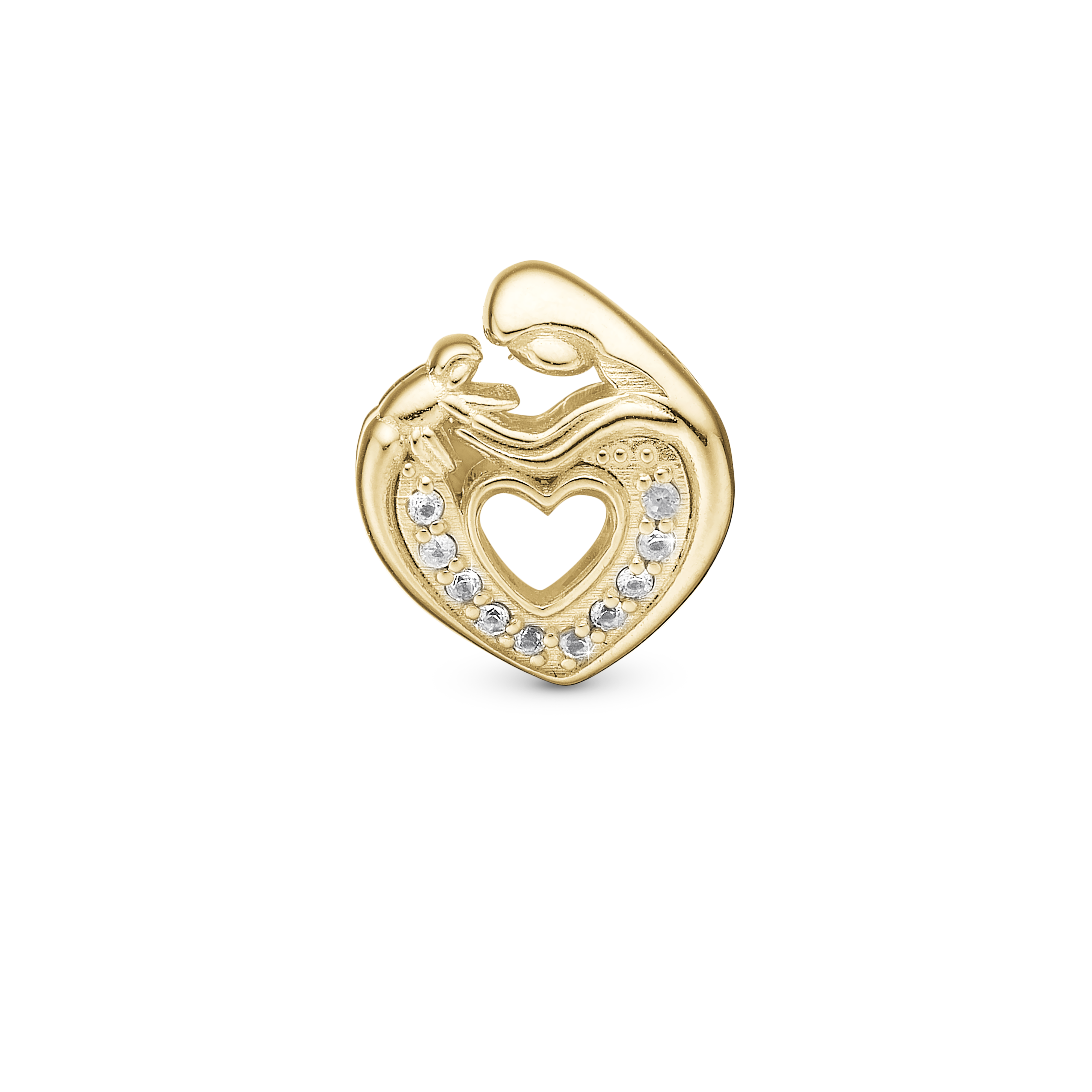 Mother & Child Heart charm forgyldt Charms til læderarmbånd - CHRISTINA