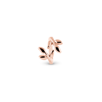 Laurel Leaf Charm 6 mm til Classic Læderarmbånd - Blankpoleret Rosaforgyldt