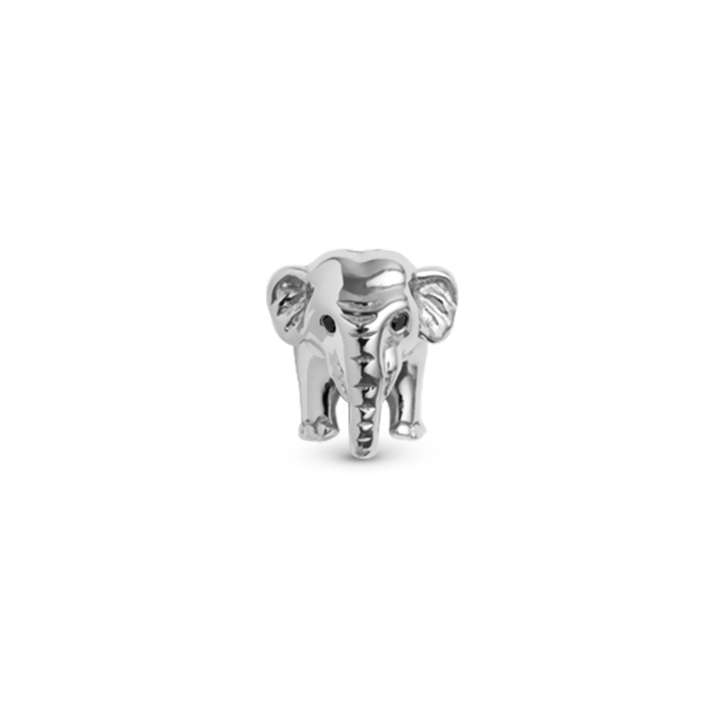 Elephant m 2 sorte safirer sølv Charms til læderarmbånd - CHRISTINA