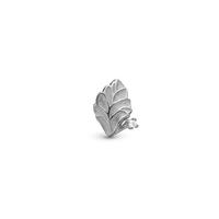Spring Leaf Charm 6 mm til Classic Læderarmbånd - Mat Sterling Sølv m. 1 Cubic Zirkonia