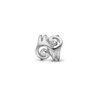 Energy Charm 6 mm til Classic Læderarmbånd - Blankpoleret Sterling Sølv m. 2 Hvide Topas
