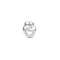 Hugs Charm 6 mm til Classic Læderarmbånd - Blankpoleret Sterling Sølv