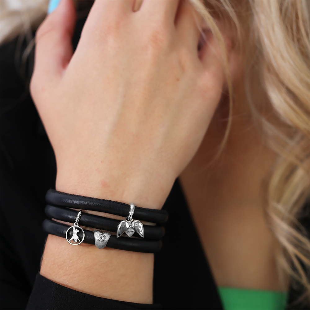 Precious Heart charm sølv Charms til læderarmbånd - CHRISTINA
