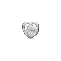Mor I love You Charm 6 mm til Classic Læderarmbånd - Mat Sterling Sølv m. 1 Cubic Zirkonia