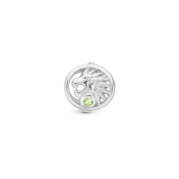 Stjernetegn Løve Charm 6 mm til Classic Læderarmbånd - Blankpoleret Sterling Sølv m. 1 Peridot