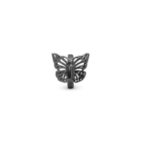 Butterfly Charm 6 mm til Classic Læderarmbånd - Blankpoleret Rutheniumbelagt