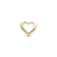 Heart Charm 6 mm til Classic Læderarmbånd - Blankpoleret Forgyldt Sterling Sølv