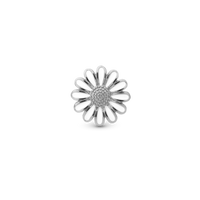 Marguerit Charm 6 mm til Classic Læderarmbånd - Sterling Sølv