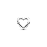 Heart Charm 6 mm til Classic Læderarmbånd - Blankpoleret Sterling Sølv