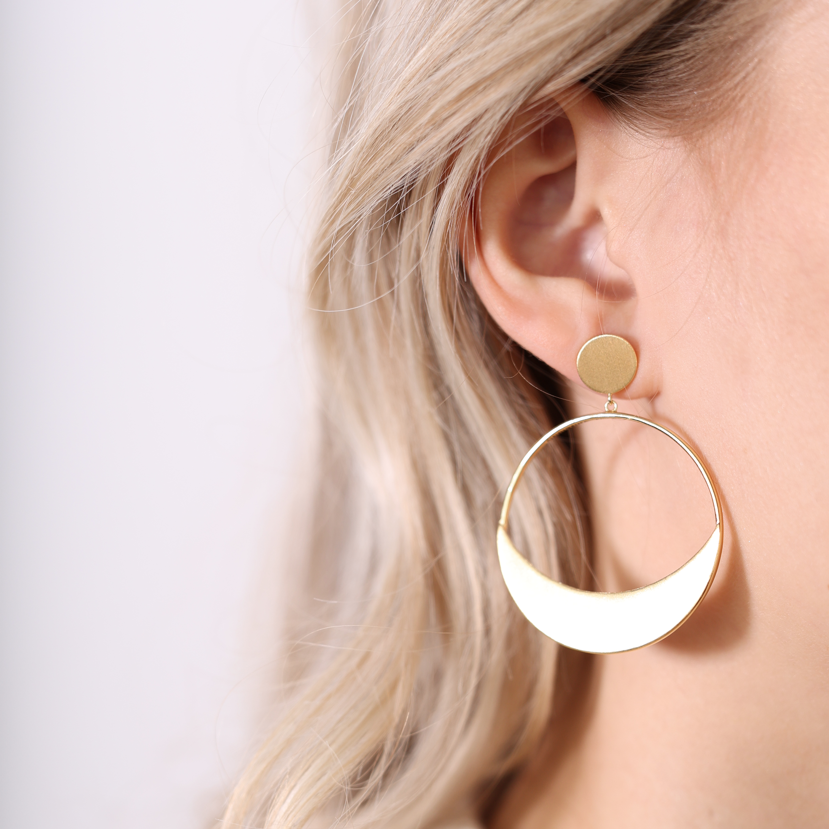 Moon Stud Hoops Ørehængere - CHRISTINA