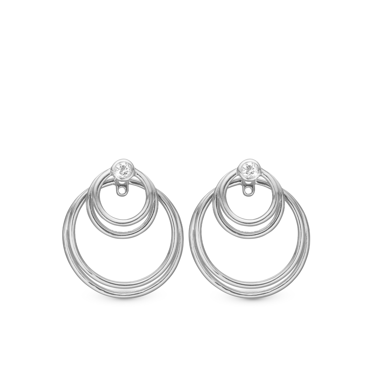Circles of Joy, ear rings, silver