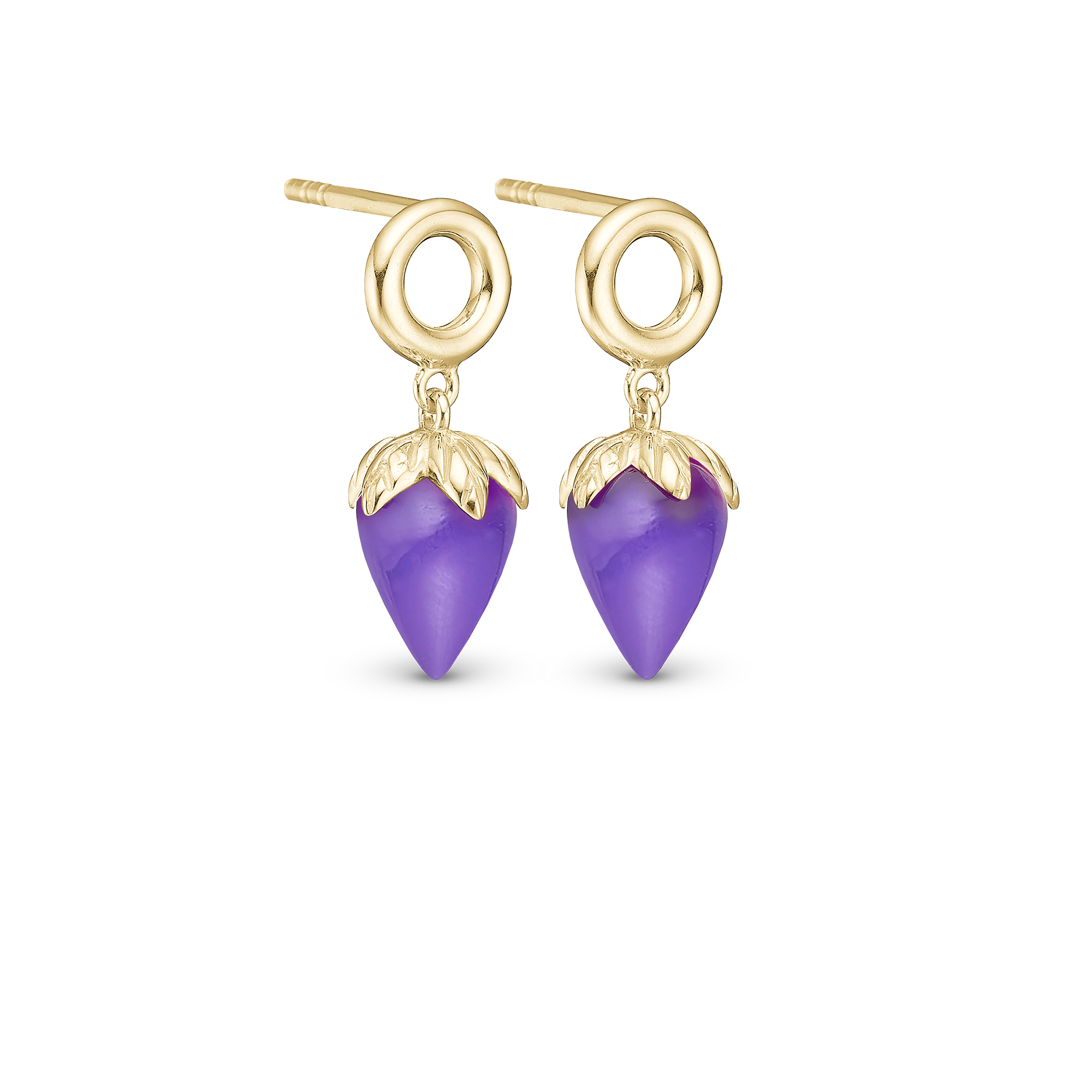 Purple Chalcedony Ørestikker - CHRISTINA