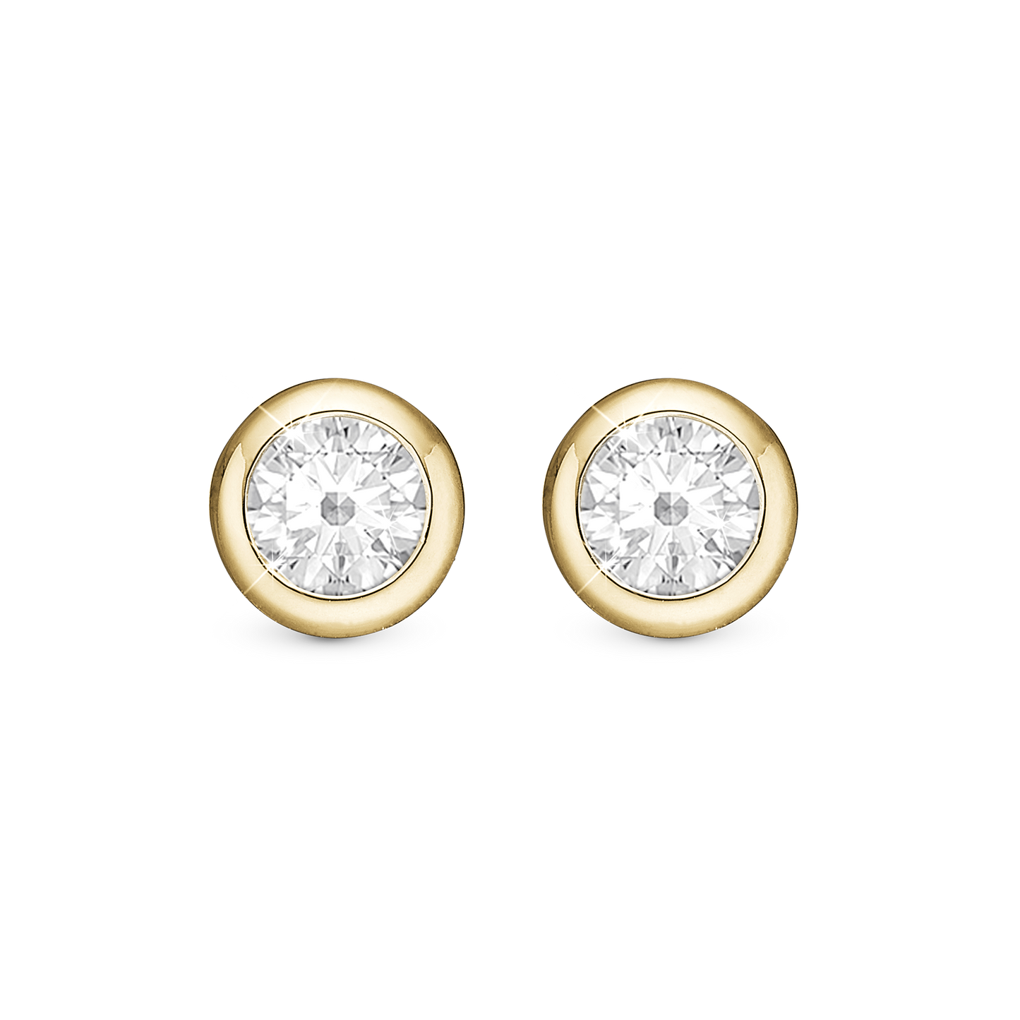 Snow Balls, gold plated silver studs