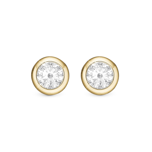 Snow Balls, gold plated silver studs