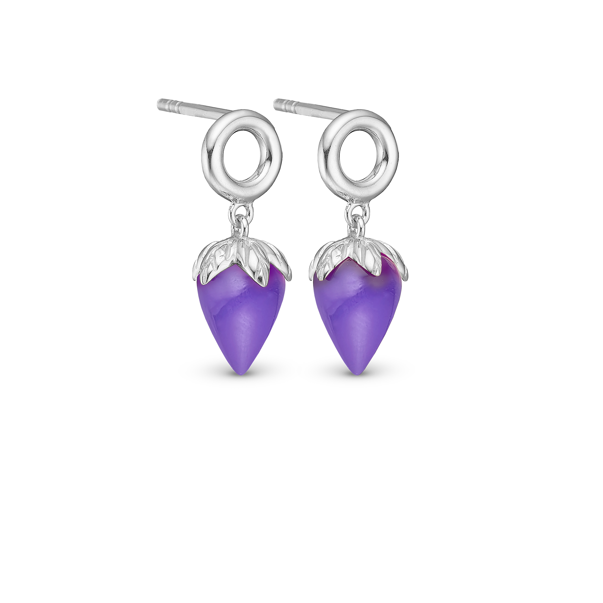 Purple Chalcedony Ørestikker - CHRISTINA