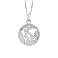 The World Vedhæng - Mat Sterling Sølv m. 1 Topas