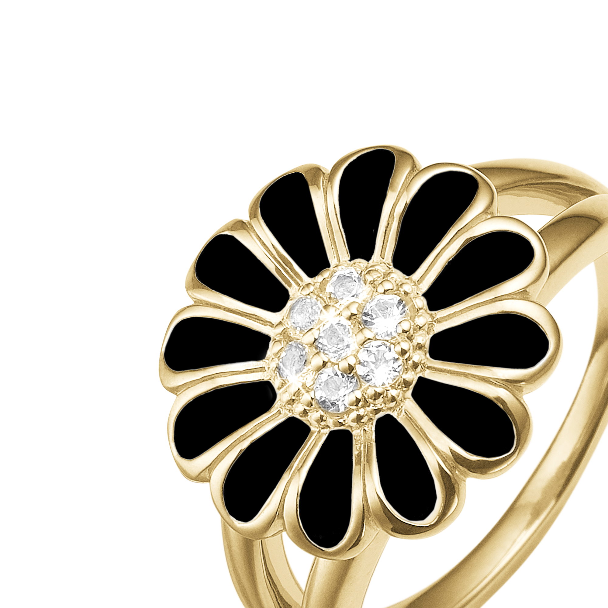 Topaz Big Black Marguerite Ringe - CHRISTINA