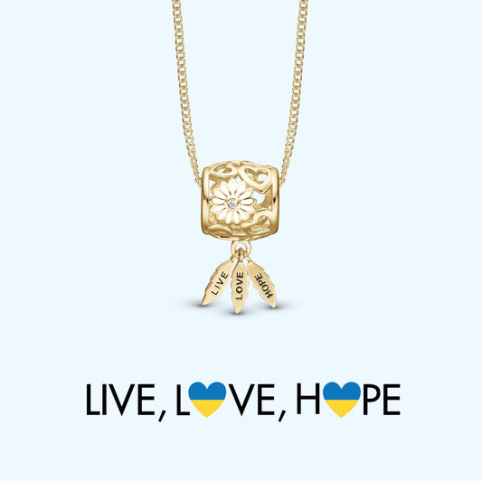 Live Love Hope Ukraine halskæde forg - CHRISTINA